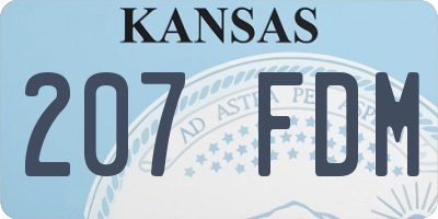 KS license plate 207FDM
