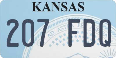 KS license plate 207FDQ
