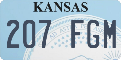 KS license plate 207FGM
