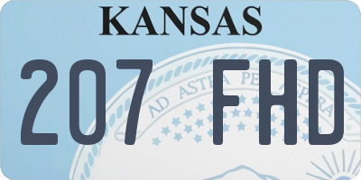 KS license plate 207FHD