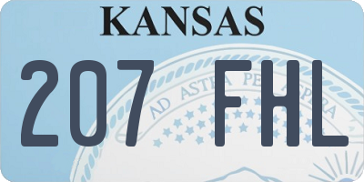 KS license plate 207FHL