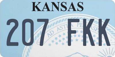 KS license plate 207FKK