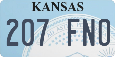 KS license plate 207FNO