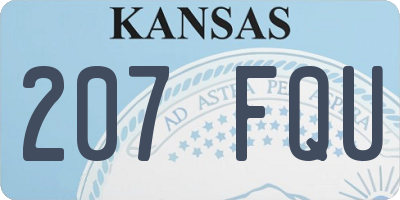 KS license plate 207FQU