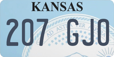 KS license plate 207GJO