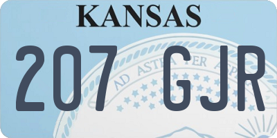 KS license plate 207GJR