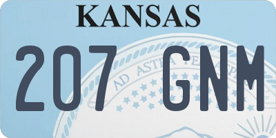KS license plate 207GNM