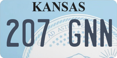 KS license plate 207GNN