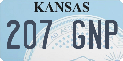 KS license plate 207GNP