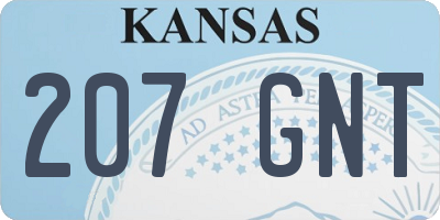 KS license plate 207GNT