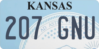 KS license plate 207GNU