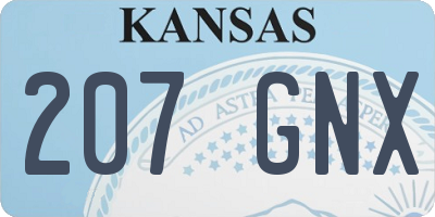 KS license plate 207GNX