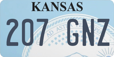 KS license plate 207GNZ