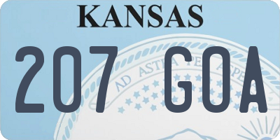 KS license plate 207GOA