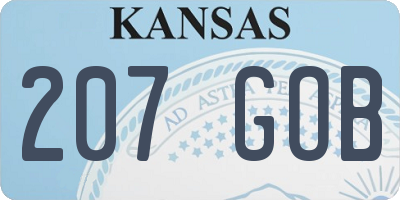 KS license plate 207GOB