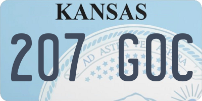 KS license plate 207GOC