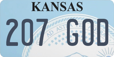 KS license plate 207GOD