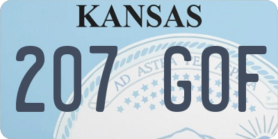 KS license plate 207GOF