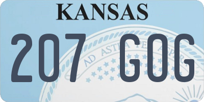 KS license plate 207GOG
