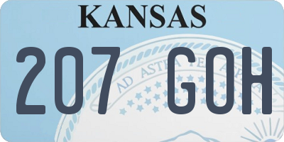KS license plate 207GOH