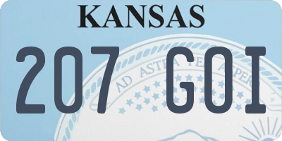 KS license plate 207GOI