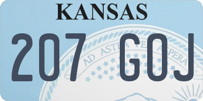 KS license plate 207GOJ