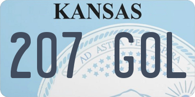 KS license plate 207GOL