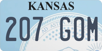 KS license plate 207GOM