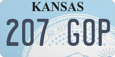 KS license plate 207GOP