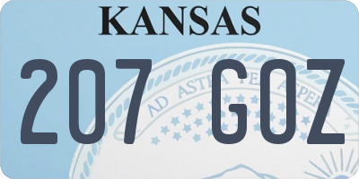 KS license plate 207GOZ