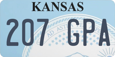 KS license plate 207GPA