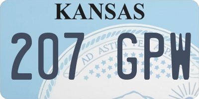 KS license plate 207GPW