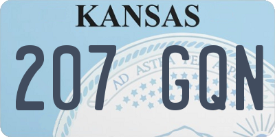 KS license plate 207GQN
