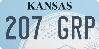 KS license plate 207GRP