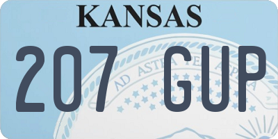 KS license plate 207GUP