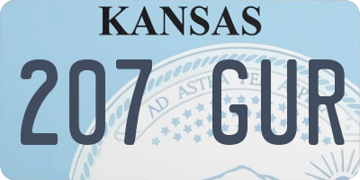 KS license plate 207GUR