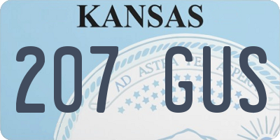 KS license plate 207GUS