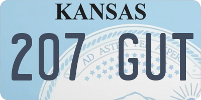 KS license plate 207GUT