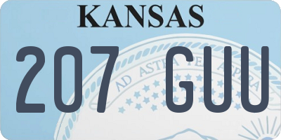 KS license plate 207GUU
