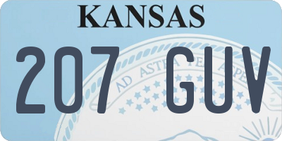 KS license plate 207GUV