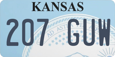 KS license plate 207GUW