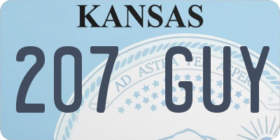 KS license plate 207GUY