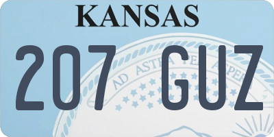 KS license plate 207GUZ