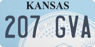 KS license plate 207GVA
