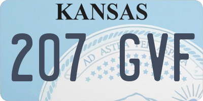 KS license plate 207GVF