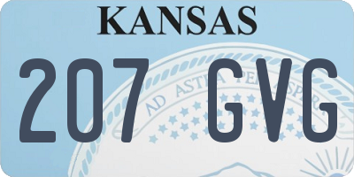 KS license plate 207GVG