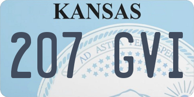 KS license plate 207GVI