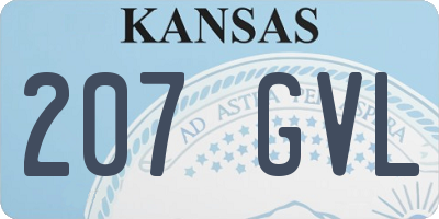 KS license plate 207GVL