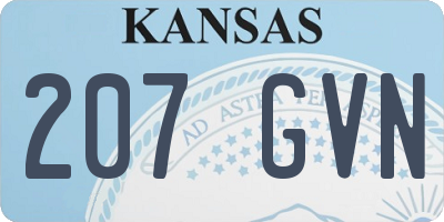 KS license plate 207GVN