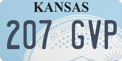 KS license plate 207GVP